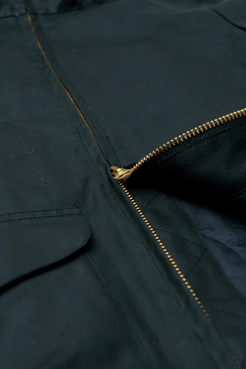 Manifattura Ceccarelli Waxed Blazer Coat Wool Padded Black