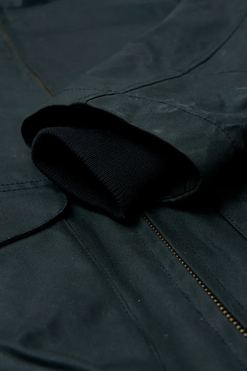 Manifattura Ceccarelli Waxed Blazer Coat Wool Padded Black