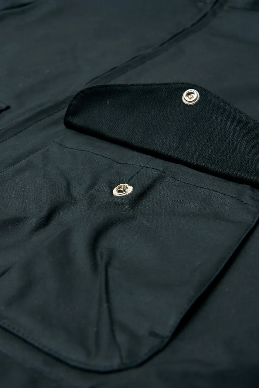 Manifattura Ceccarelli Waxed Blazer Coat Wool Padded Black