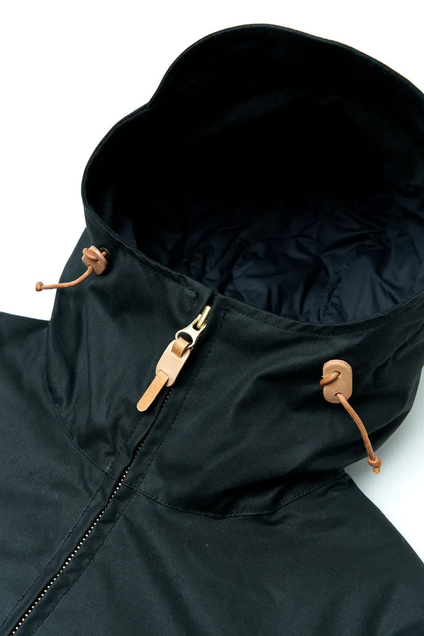 Manifattura Ceccarelli Waxed Blazer Coat Wool Padded Black