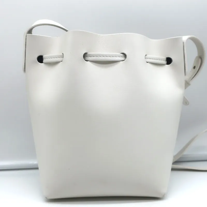 Mansur Gavriel Mini Mini Bucket Bag White Leather Crossbody