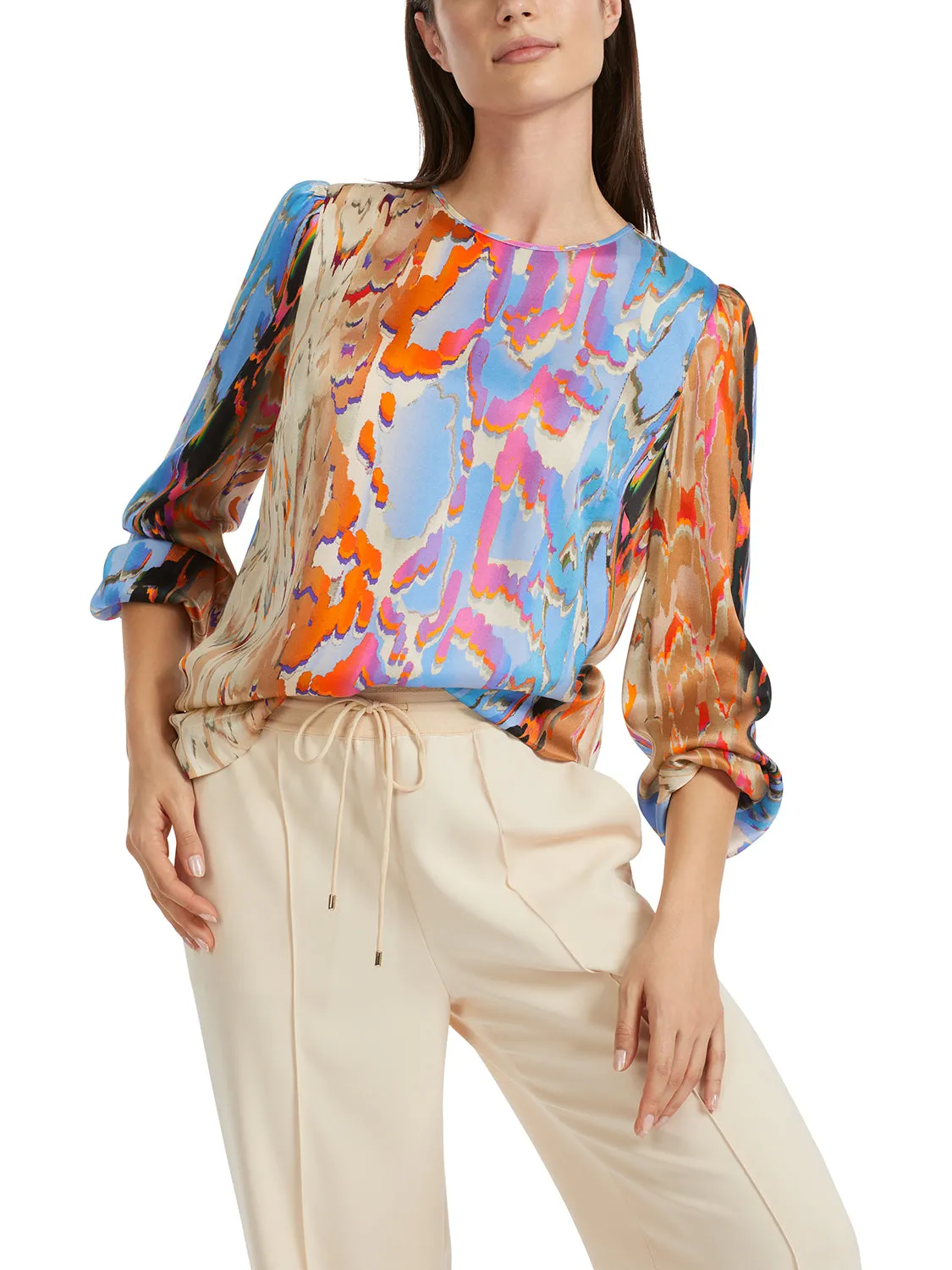 MarcCain Colourful silk blouse VC 51.08 W38