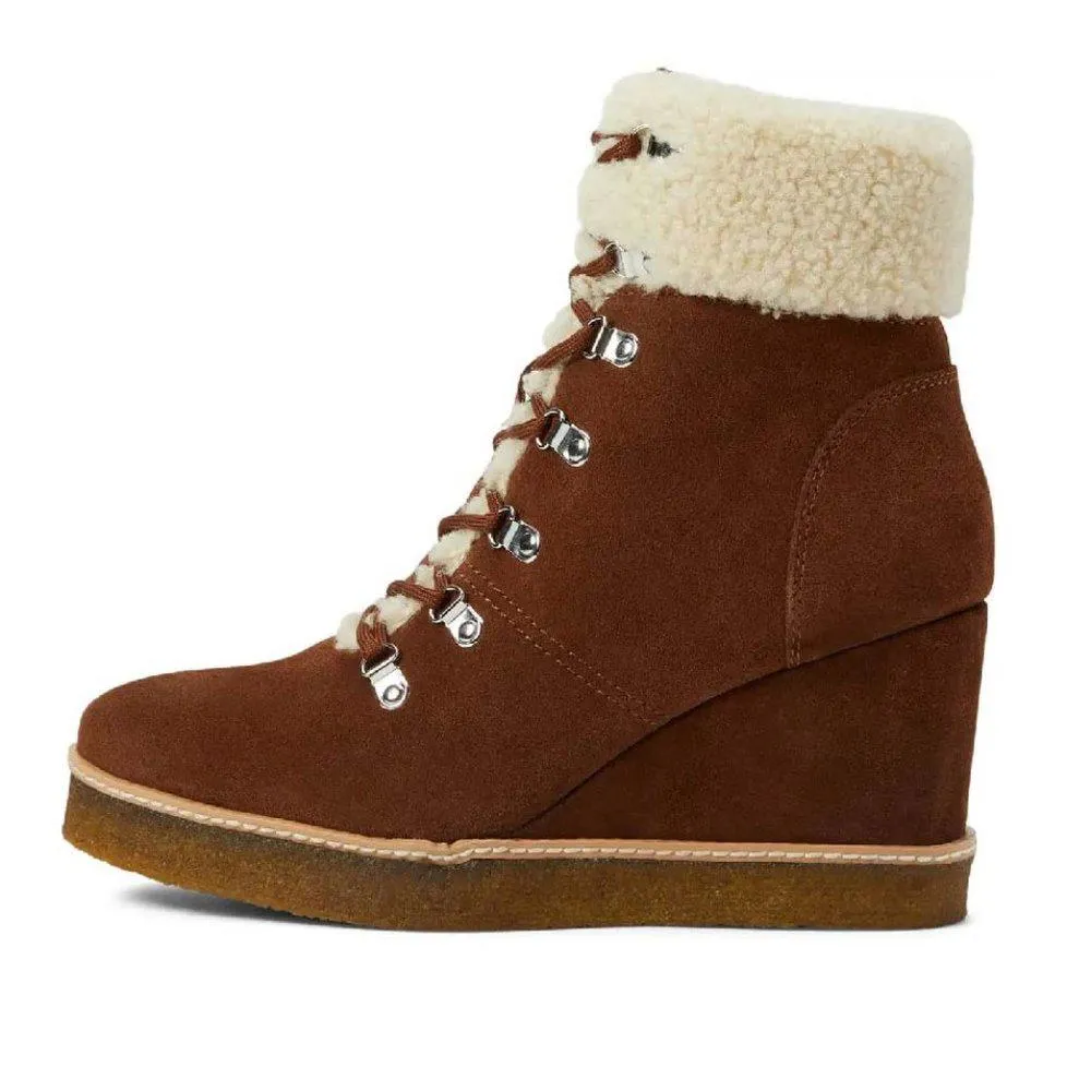 Marcel Shearling Wedge Booties