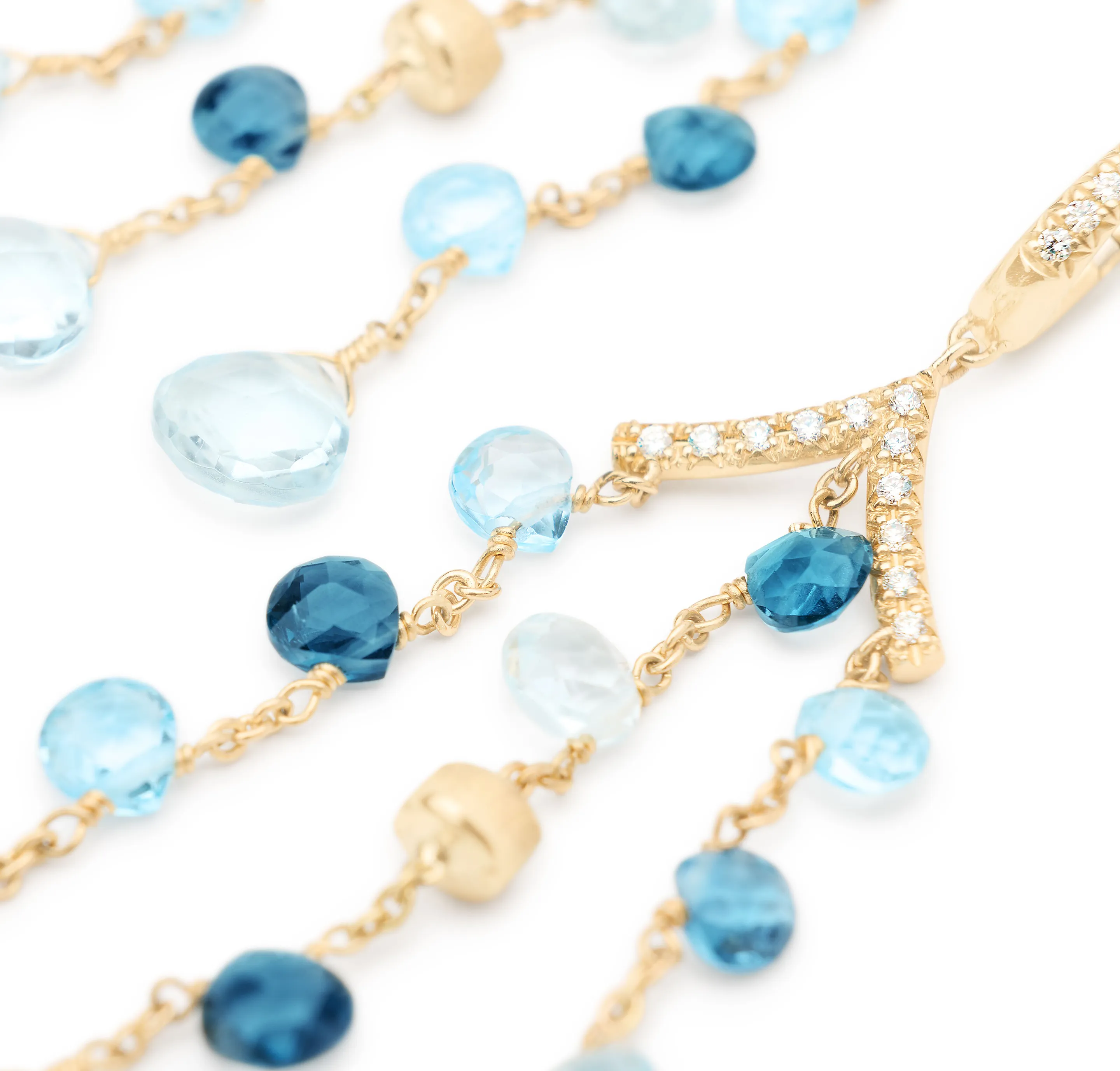 Marco Bicego Paradise Blue Topaz and London Blue Topaz Chandelier Earrings