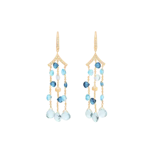 Marco Bicego Paradise Blue Topaz and London Blue Topaz Chandelier Earrings
