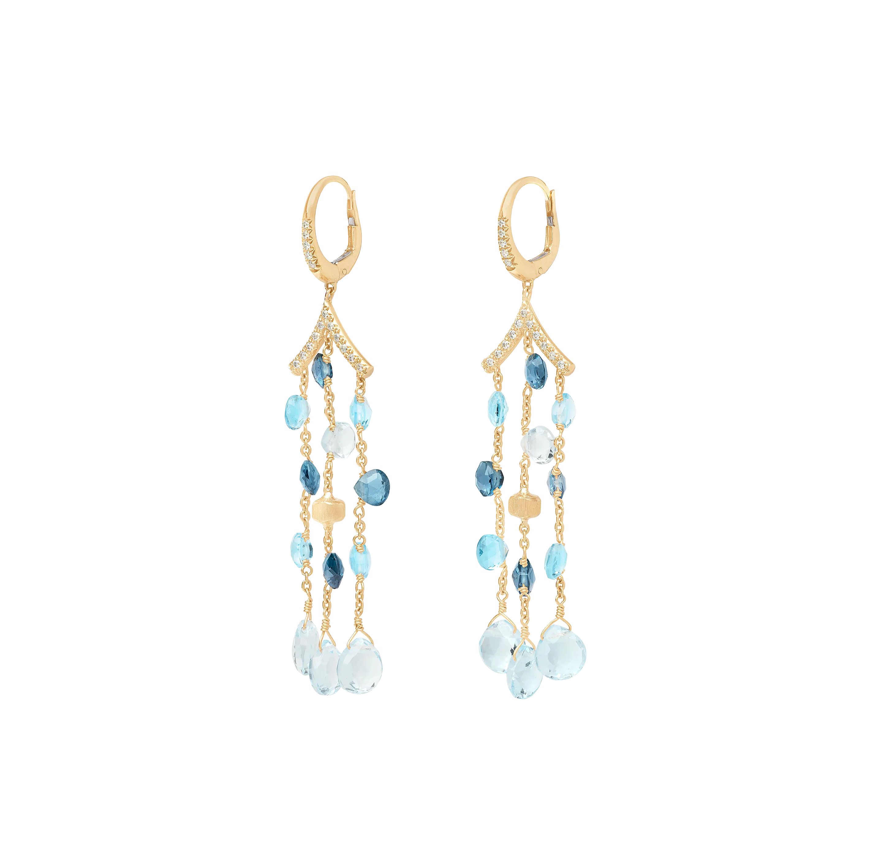 Marco Bicego Paradise Blue Topaz and London Blue Topaz Chandelier Earrings
