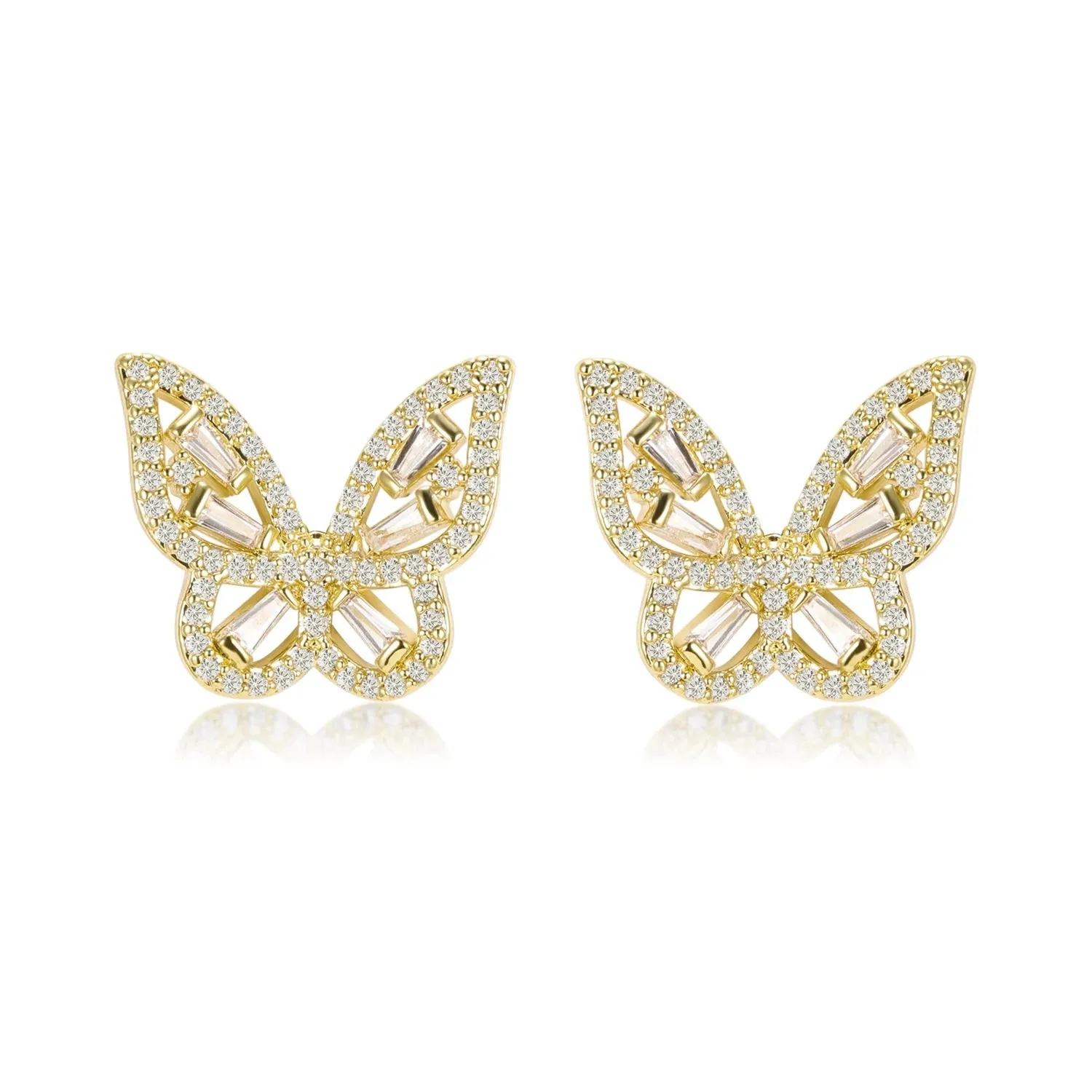 Mariposa Butterfly Gold Stud Earrings