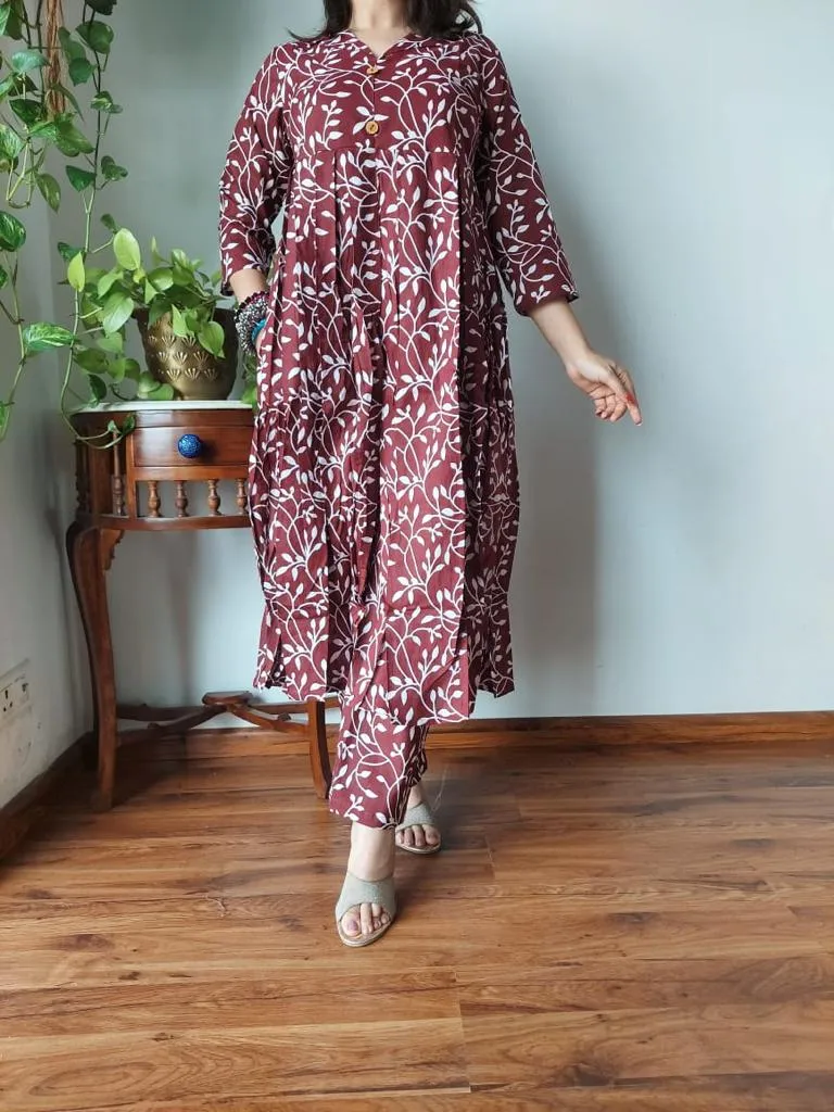 Maroon Naira Cut Suit Set