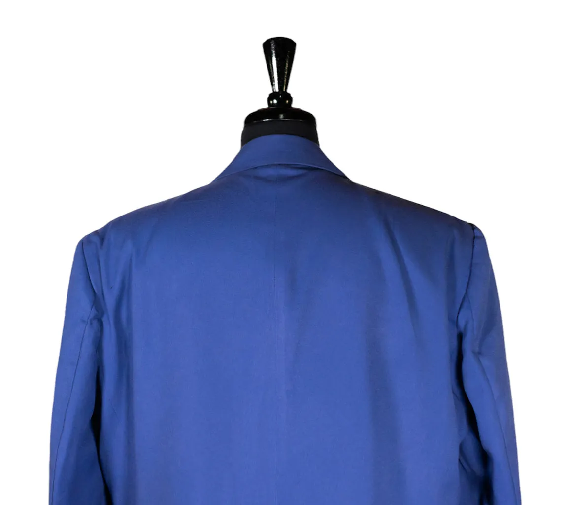 Men's Blazer Blue Wool Handmade Formal Casual Jacket Wedding Sport Coat 46R