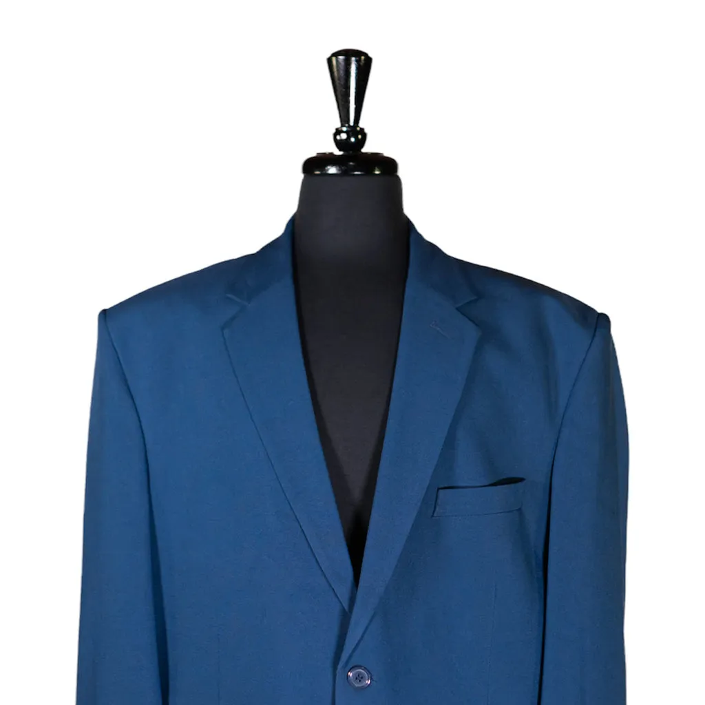 Men's Blazer Teal Blue Wool Handmade Suit Jacket Sport Coat (48R)