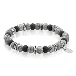 Men's Carbon Fiber Beaded Bracelet