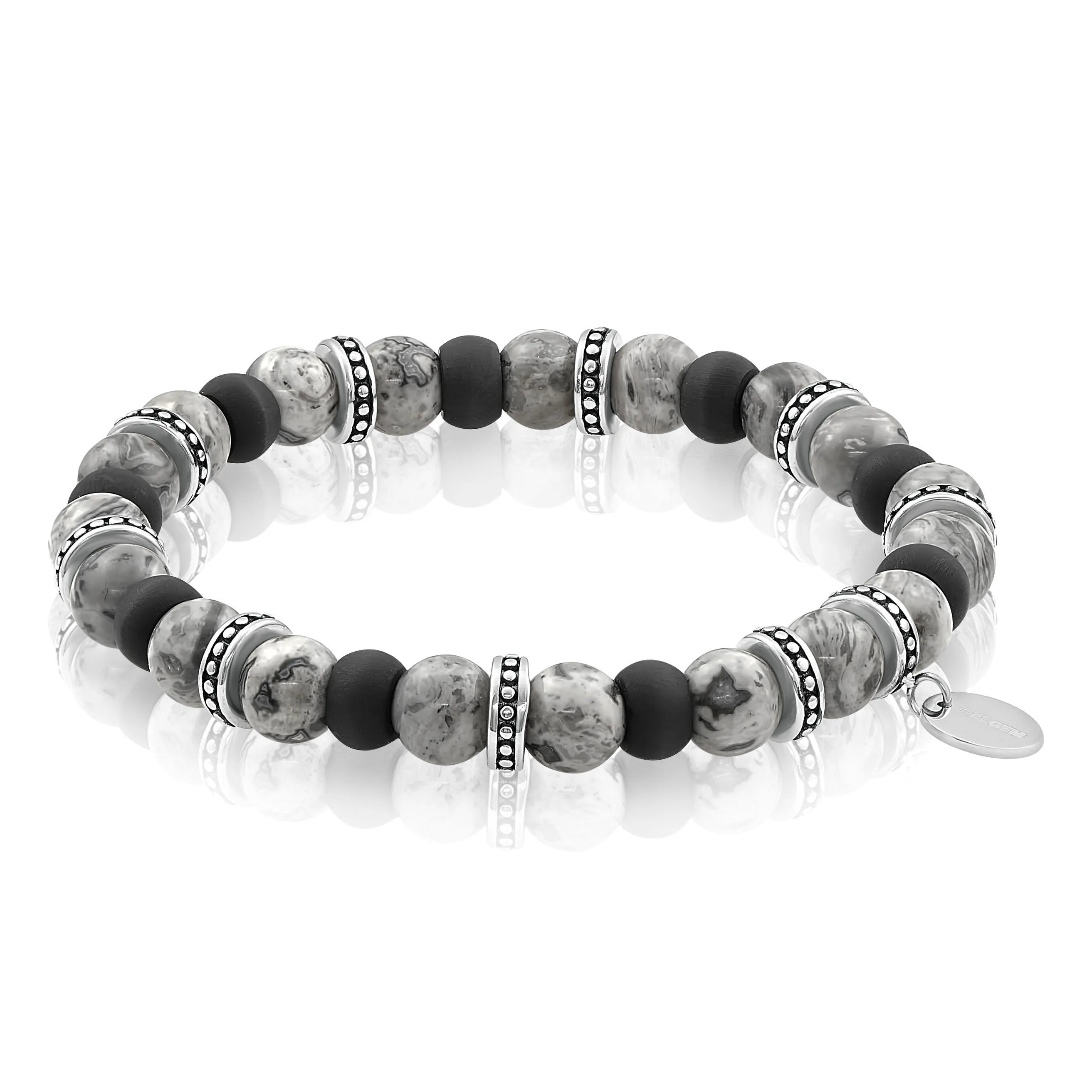 Men's Carbon Fiber Beaded Bracelet