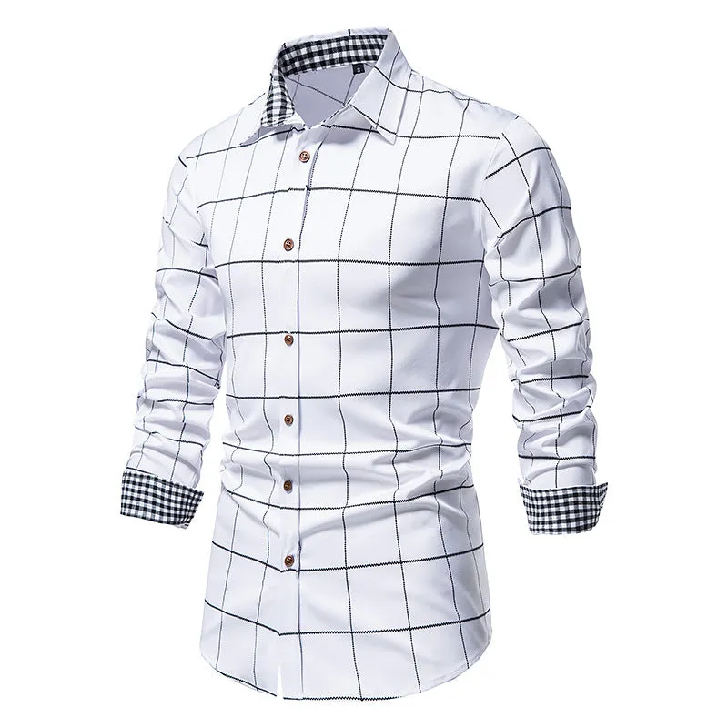 Men's Long Sleeve Plaid Button Shirt