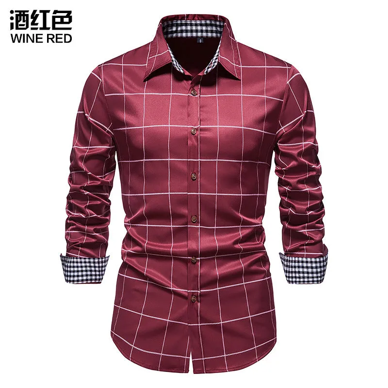 Men's Long Sleeve Plaid Button Shirt