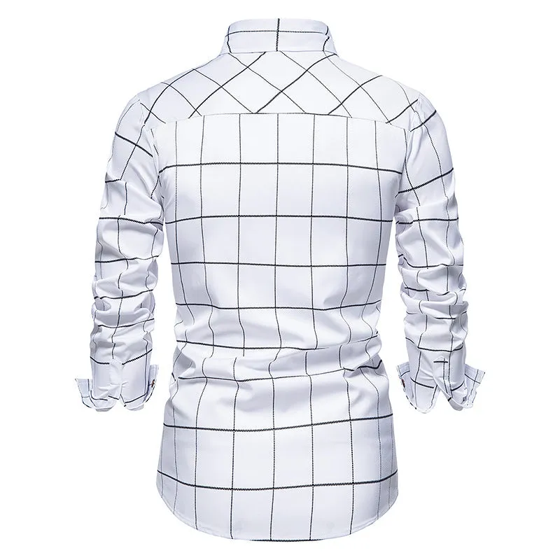 Men's Long Sleeve Plaid Button Shirt