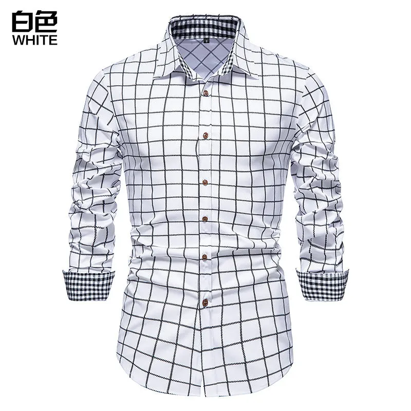 Men's Long Sleeve Plaid Button Shirt