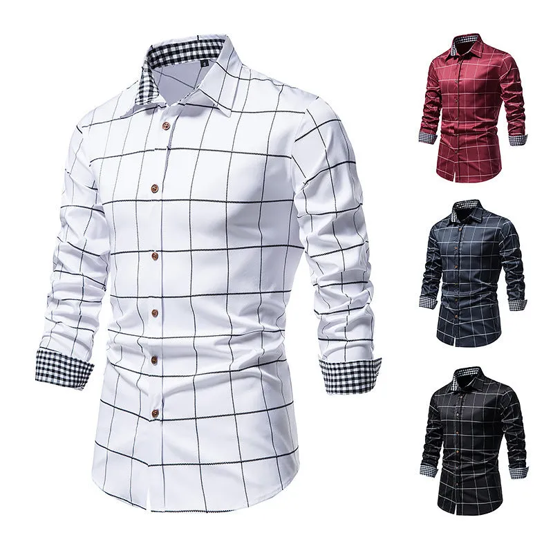 Men's Long Sleeve Plaid Button Shirt