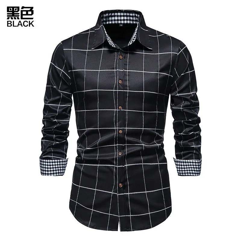 Men's Long Sleeve Plaid Button Shirt