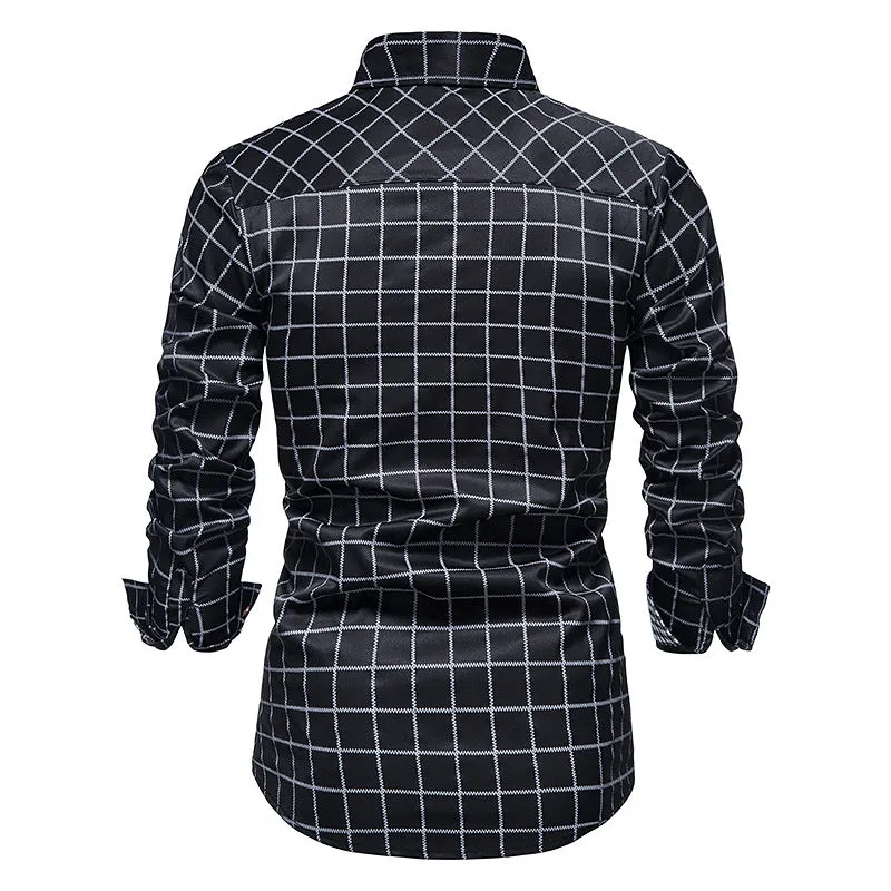Men's Long Sleeve Plaid Button Shirt