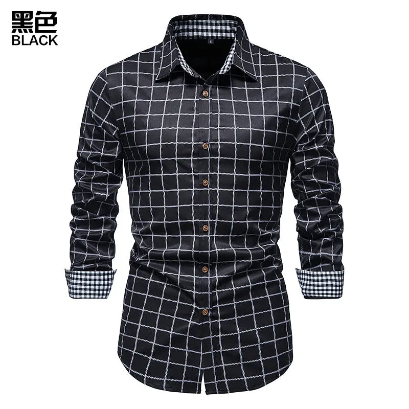 Men's Long Sleeve Plaid Button Shirt
