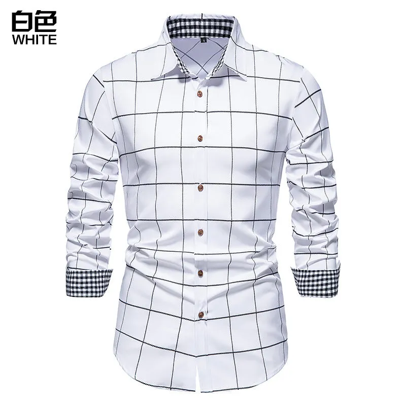 Men's Long Sleeve Plaid Button Shirt