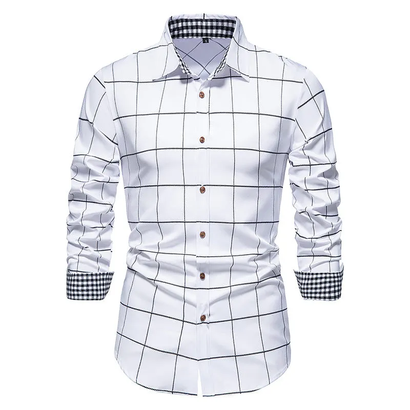 Men's Long Sleeve Plaid Button Shirt