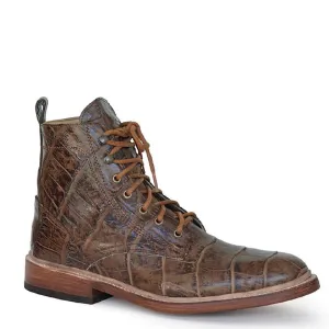 Men's Stetson Chukka Exotic Alligator Boots Handcrafted Brown
