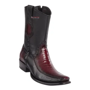 Men's Wild West Ostrich Leg With Deer Ankle Boots Dubai Toe