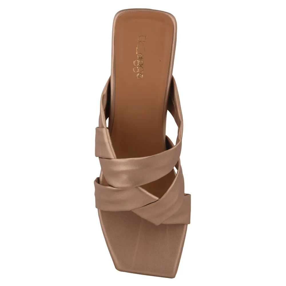 Metallic Cross Heels