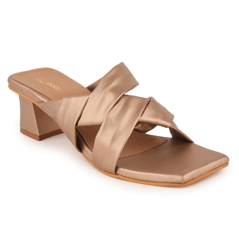 Metallic Cross Heels