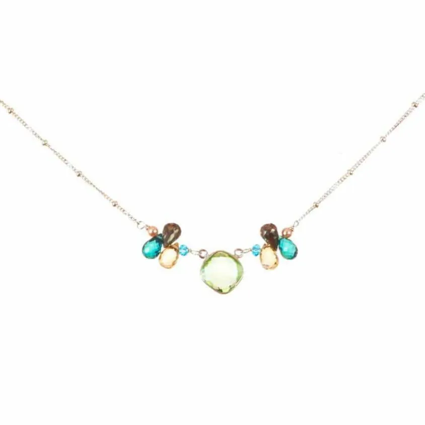 Mia Bezeled Gemstone with Teardrops