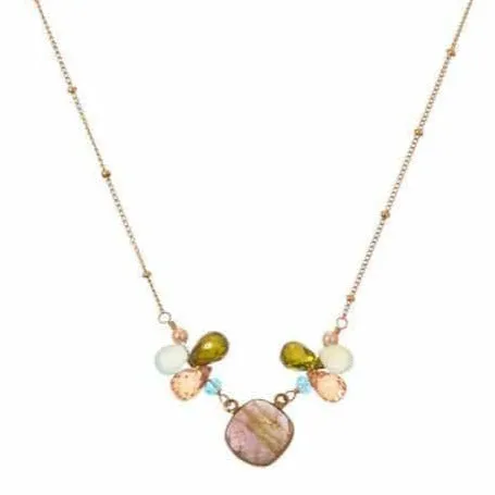 Mia Bezeled Gemstone with Teardrops