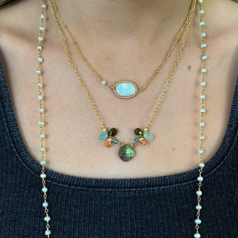 Mia Bezeled Gemstone with Teardrops