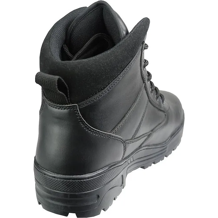 Mid Black All Leather Size Zip Patrol Boots
