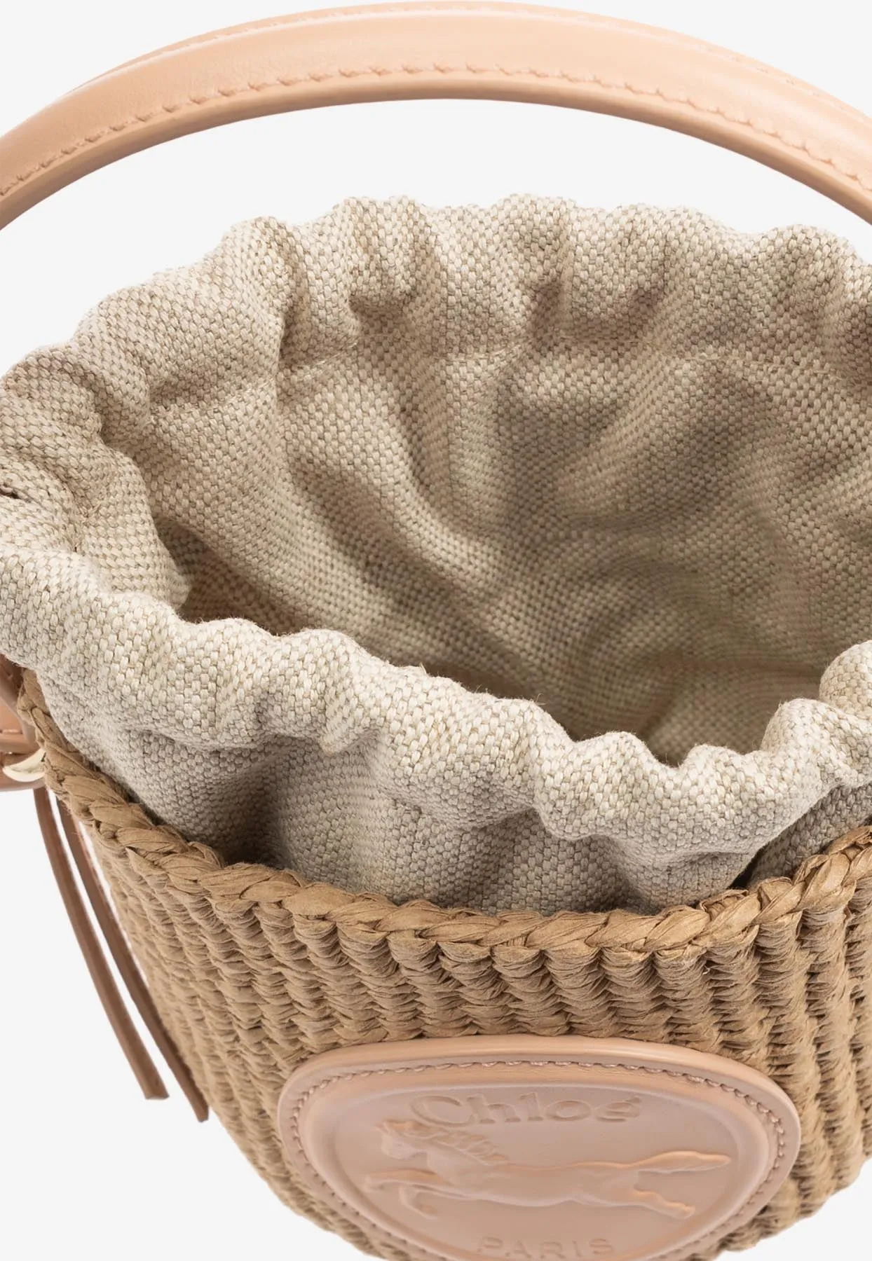 Mini Horse Medal Woven Basket Bag