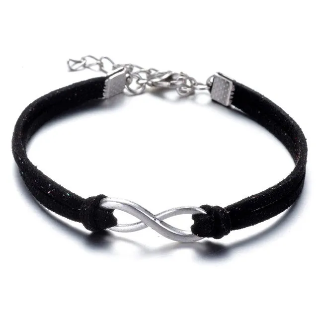 Minimalist Fashion Men Bijoux Love Clover Heart Lucky 8 Chain Bracelet for Women Jewelry Girl Bangle Gift Crystal Charm pulseras
