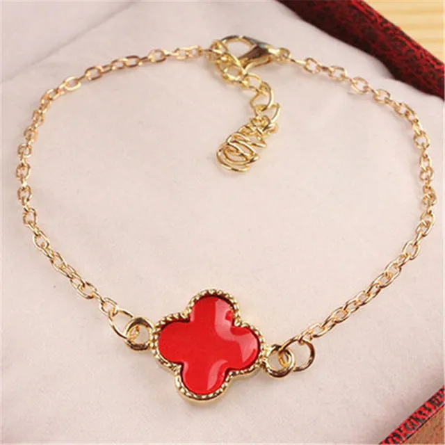 Minimalist Fashion Men Bijoux Love Clover Heart Lucky 8 Chain Bracelet for Women Jewelry Girl Bangle Gift Crystal Charm pulseras