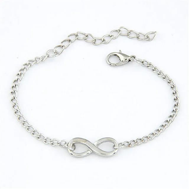 Minimalist Fashion Men Bijoux Love Clover Heart Lucky 8 Chain Bracelet for Women Jewelry Girl Bangle Gift Crystal Charm pulseras