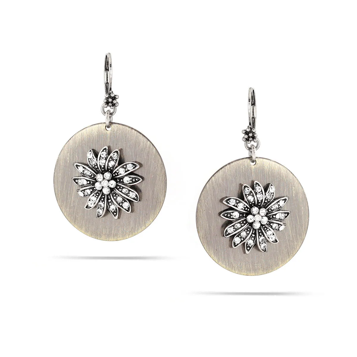 MIX METAL WHITE CRYSTAL EARRINGS #273GS3401 (7C2/6E1/4B1)