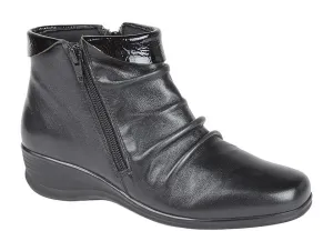 Mod Comfys L215A Twin Zip Ruched Ankle Boot