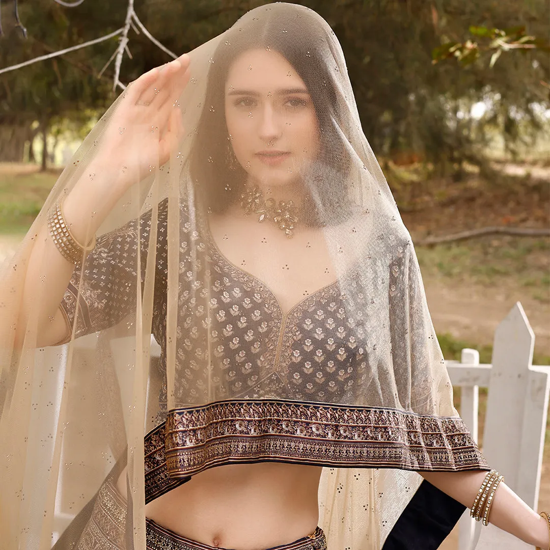Moonlight Muse Lehenga Set with Beige Dupatta