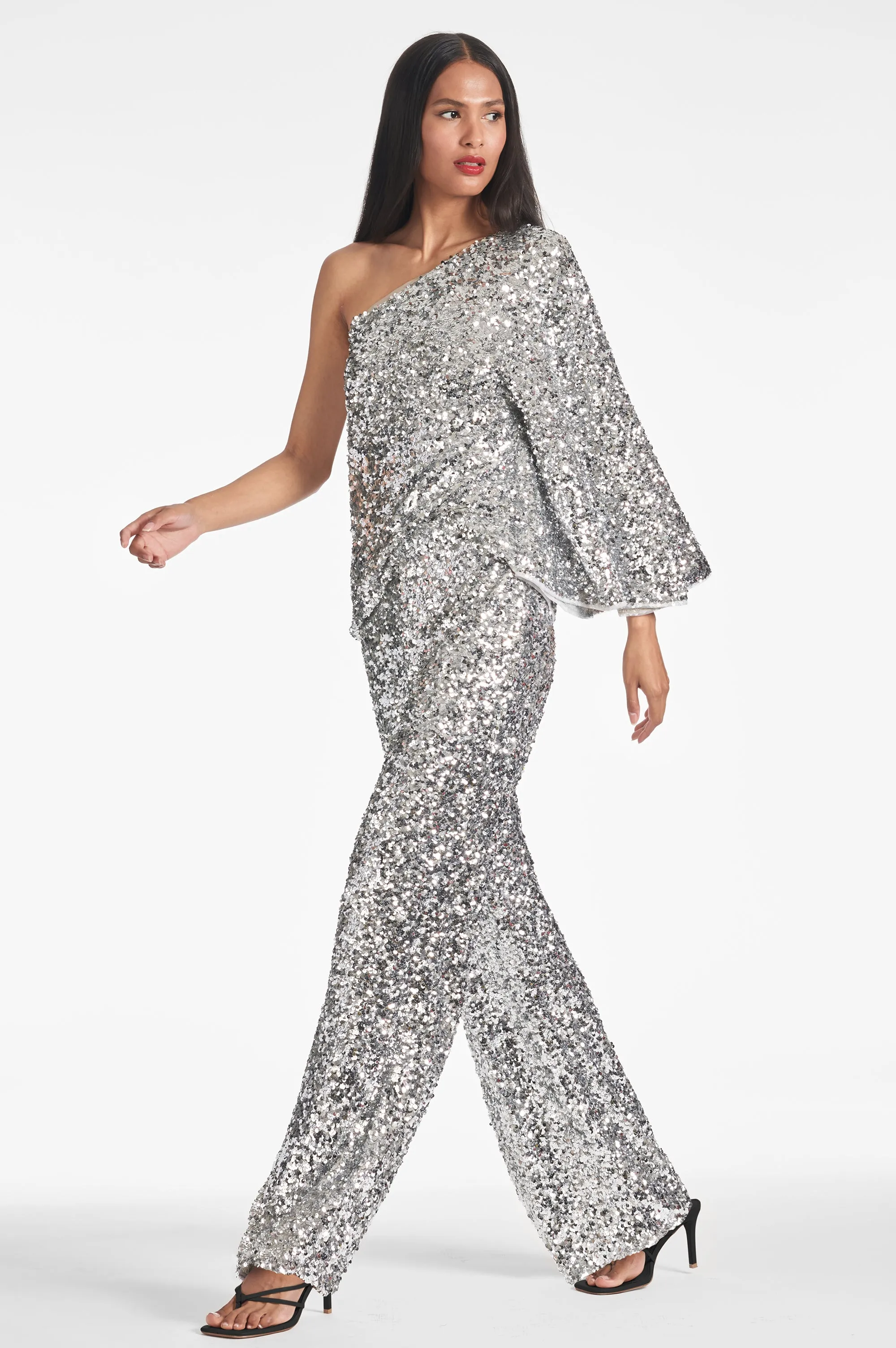 Morgan Top - Silver Sequins