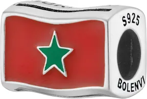 Morocco Flag Bead Charm