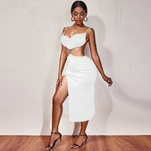 Mozision V Neck Spaghetti Strap Long Dress