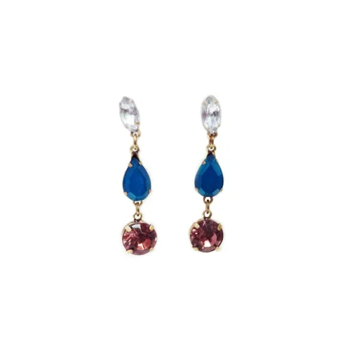 MULTI COLOR TURQUOISE AND PINK EARRINGS  #FW1203504 (SE14)