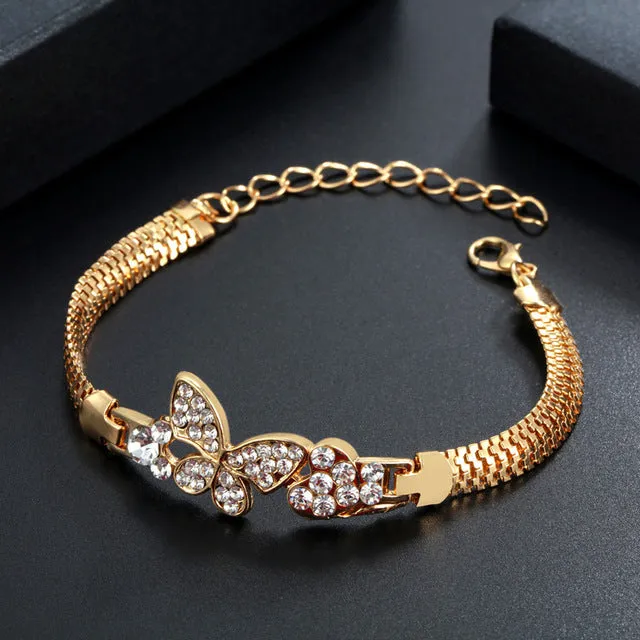 Multi-layer Gold Color Chain Heart or flowers/ Bracelets & Bangles/multiple Styles