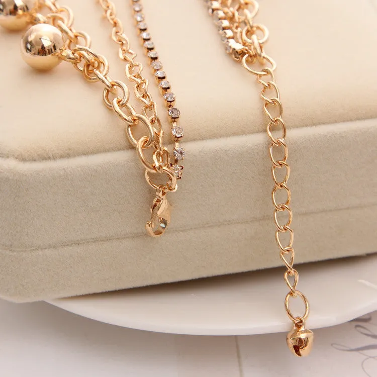 Multi-layer Gold Color Chain Heart or flowers/ Bracelets & Bangles/multiple Styles