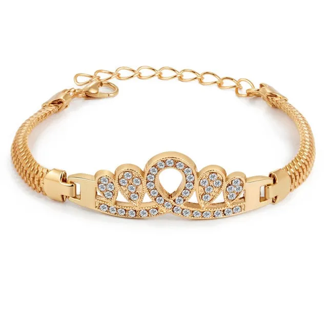 Multi-layer Gold Color Chain Heart or flowers/ Bracelets & Bangles/multiple Styles