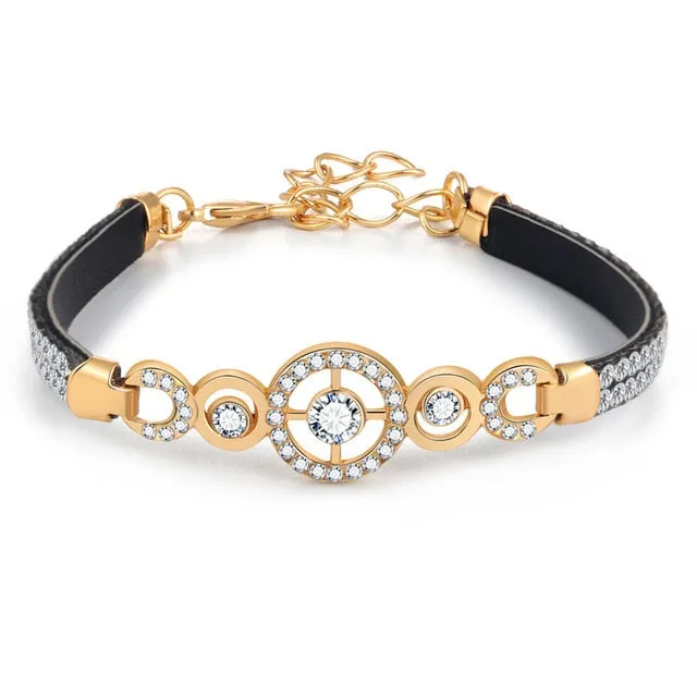 Multi-layer Gold Color Chain Heart or flowers/ Bracelets & Bangles/multiple Styles