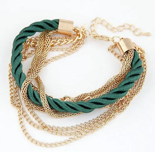Multi-layer Gold Color Chain Heart or flowers/ Bracelets & Bangles/multiple Styles